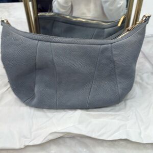 Hammitt Nubuck Suede Bag - Morgan | Bay Blue with Brushed Gold Hardware